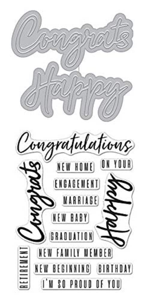 HERO ARTS STMP & DIE, us:one size, Congrats Happy - Image 1